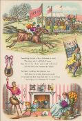 Double Sided Guinness Print 1952 "Horse Racing & Fishing"A Genuine Double Sided Lithographed