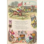 Double Sided Guinness Print 1952 "Horse Racing & Fishing"A Genuine Double Sided Lithographed