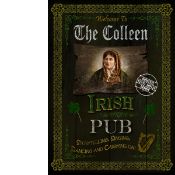 Irish Pub Sign "The Colleen" Vintage Style Metal Wall Art.