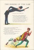 Double Sided Guinness Illustration Page 1953 "The Power Of The Law"A Genuine Double Sided