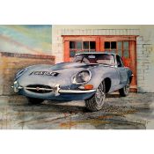 Jaguar e Type Iconic 1960's British Car Metal Wall Art
