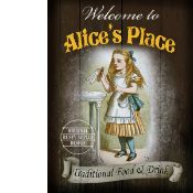 Alice In Wonderland Large Metal Pub Sign "Alice's Place"
