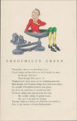 Double Sided Guinness Print 1934 "Theophilus Green"A Genuine Double Sided Lithographed Colour