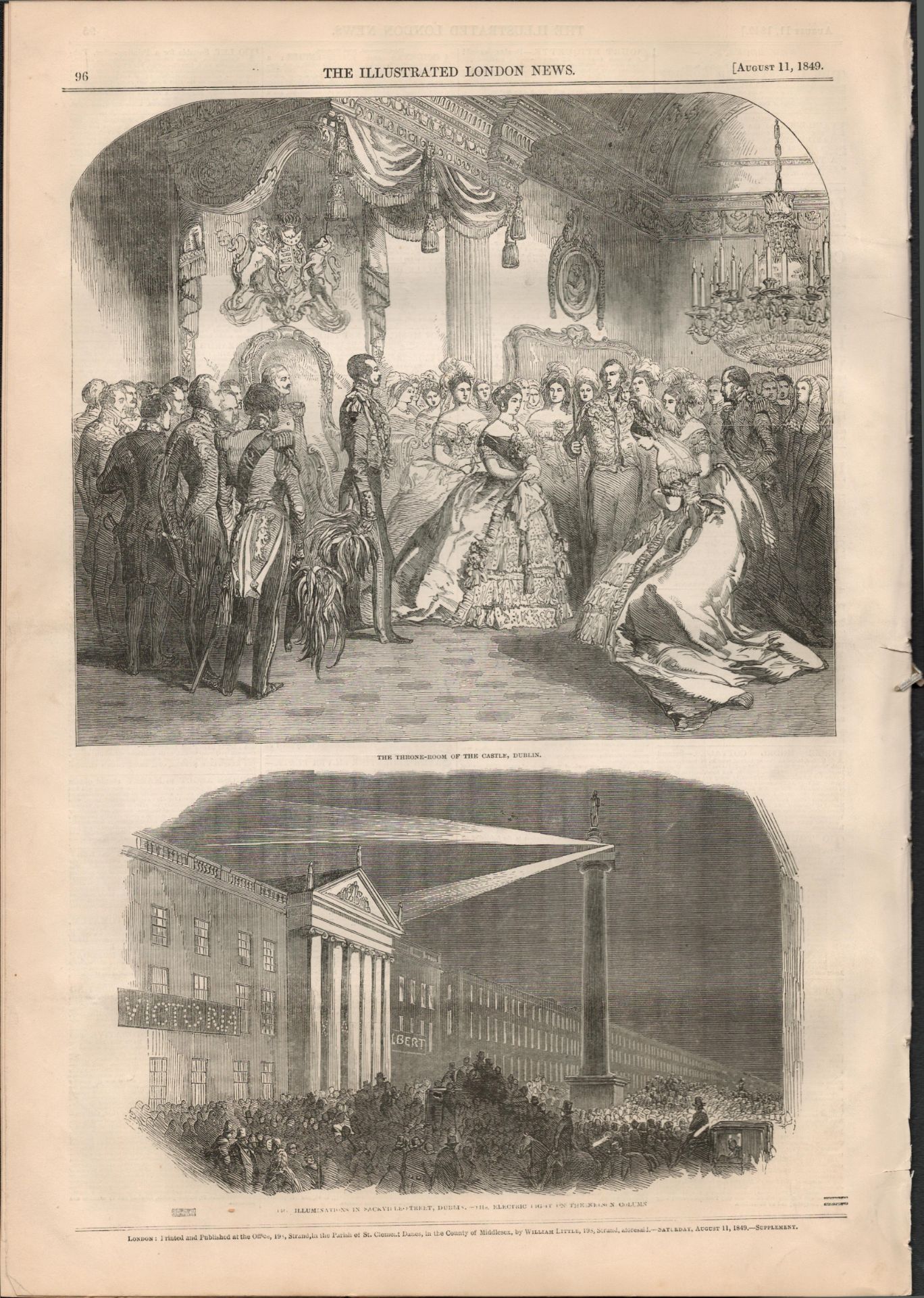 Irish Famine 1849 Queen Victoria Visit to Ireland Antique Newspaper - Image 9 of 9