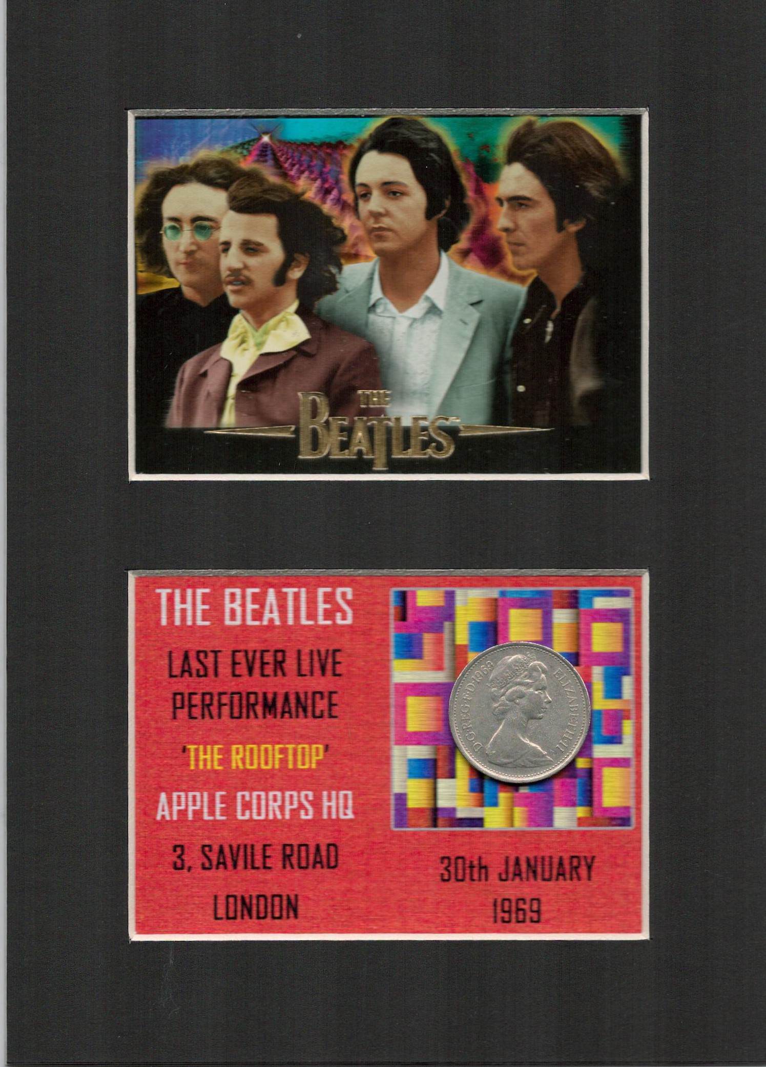 Beatles Last Public Apple Corp HQ Mounted Coin Gift Set.