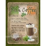 Irish Coffee Traditional Recipe Vintage Style Metal Wall Art