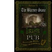 Irish Pub Sign "The Blarney Stone" Vintage Style Metal Wall Art