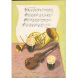 Double Sided Guinness Illustration Page 1953 "Musical Score"A Genuine Double Sided Lithographed