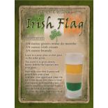 Irish Flag Cocktail Recipe Vintage Style Metal Wall Art