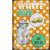 Traditional Sweet Shop Favourites "White Mice" Metal Wall Art