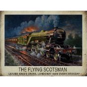 Reproduction Steam Train Metal Sign "The Flying Scotsman"Reproduction Steam Train Metal Sign
