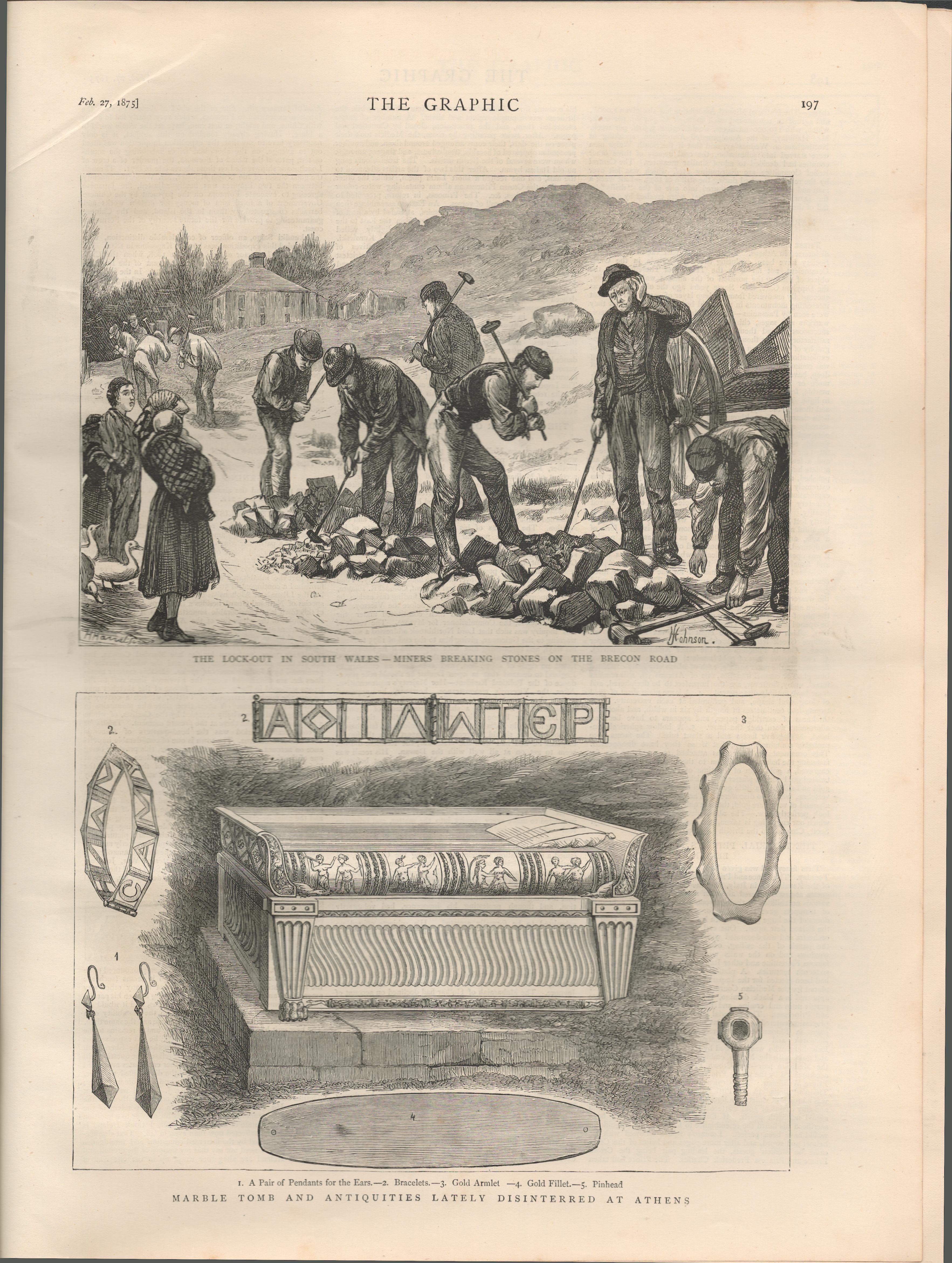 South Wales Lock-Out Down A Mine 1875 Antique Newspaper - Image 2 of 3