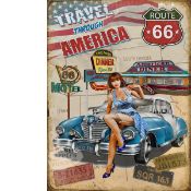 American Route 66 Diner Garage Metal Wall Art
