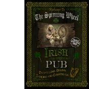 Irish Pub Sign "The Spinning Wheel" Vintage Style Metal Wall Art