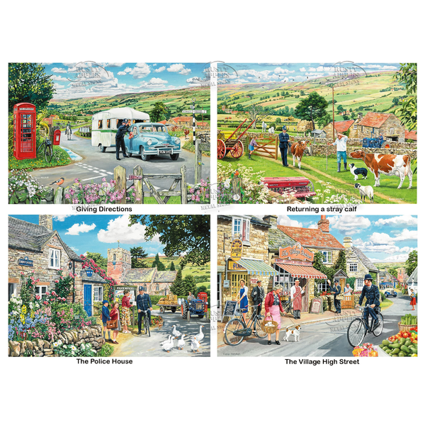 Nostalgic Scenes of a Village British Bobby Metal Wall Art