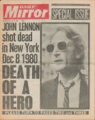 Beatles John Lennon "Death Of A Hero" Dec 10th 1980 Newspaper.