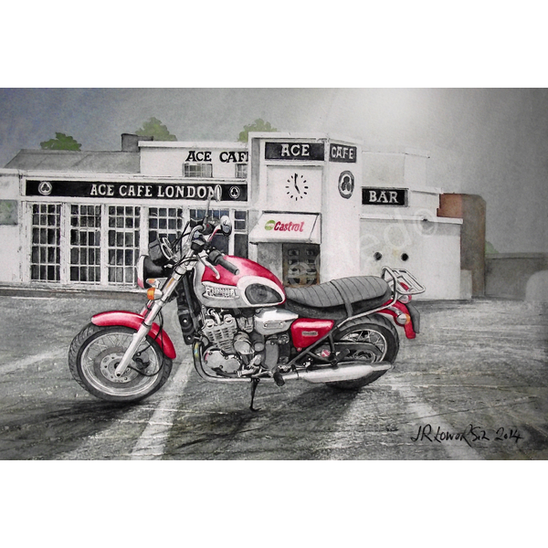 Ace Cafe Triumph Bonneville T100 Motorbike Metal Wall Art