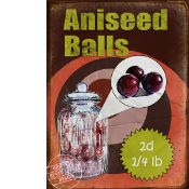 Traditional Sweet Shop Favourites "Aniseed Balls" Metal Wall Art