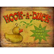 Reproduction Fairground Rides & Stalls Metal Sign "Hook A Duck"Vintage Reproduction Designed