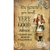 Alice In Wonderland Large Metal Sign "Very Good Advice Given"