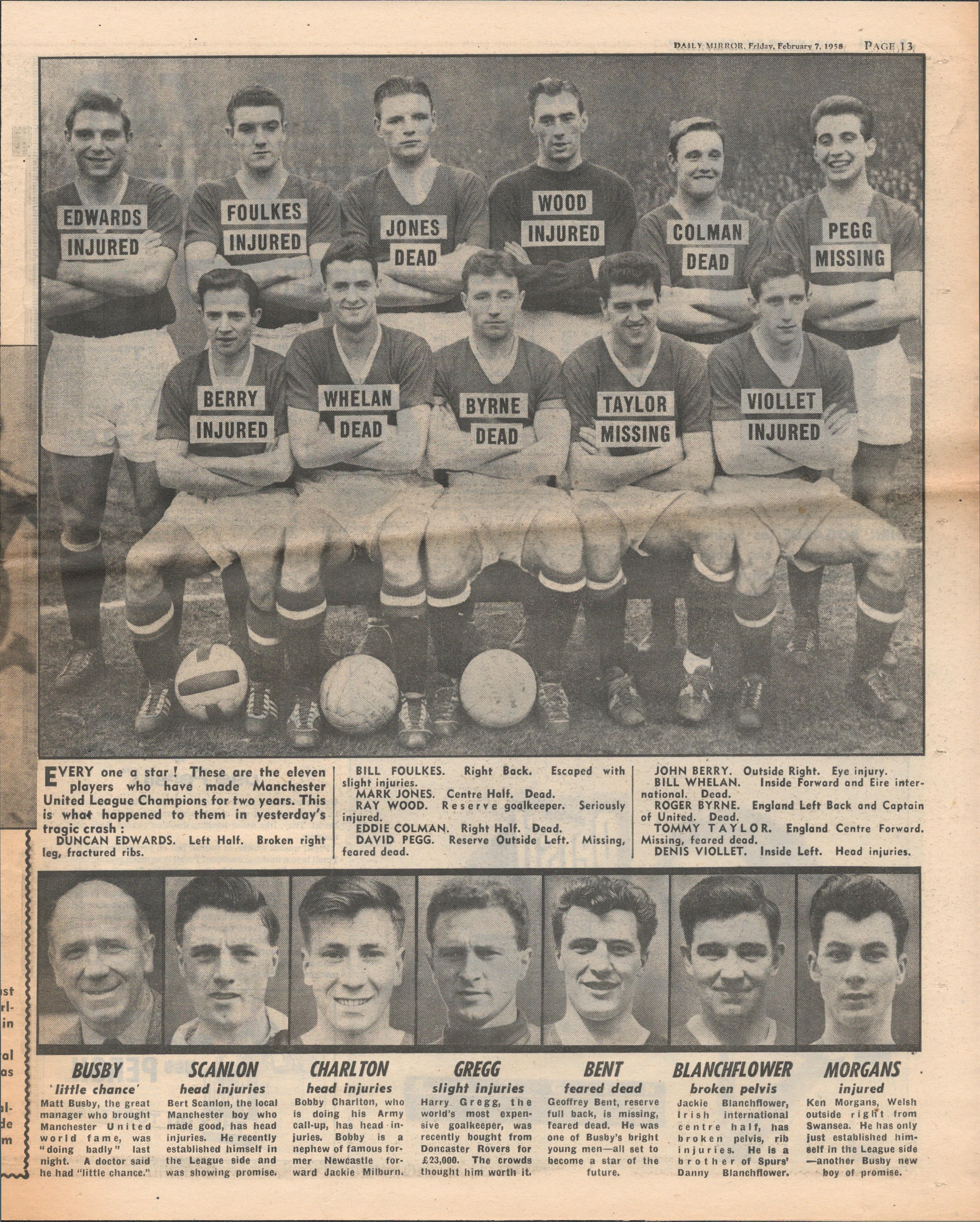 Manchester United Munich 1958 Original Daily Mirror Newspaper - Image 4 of 5