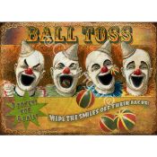 Reproduction Fairground Rides & Stalls Metal Sign "Ball Toss"Vintage Reproduction Designed