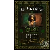 Irish Pub Sign "The Irish Pirate" Vintage Style Metal Wall Art.