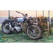 Triumph Twin Trials Bike Classic Motorbike Metal Wall Art