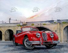 Jaguar XK 120 1950's Iconic Car Metal Wall Art