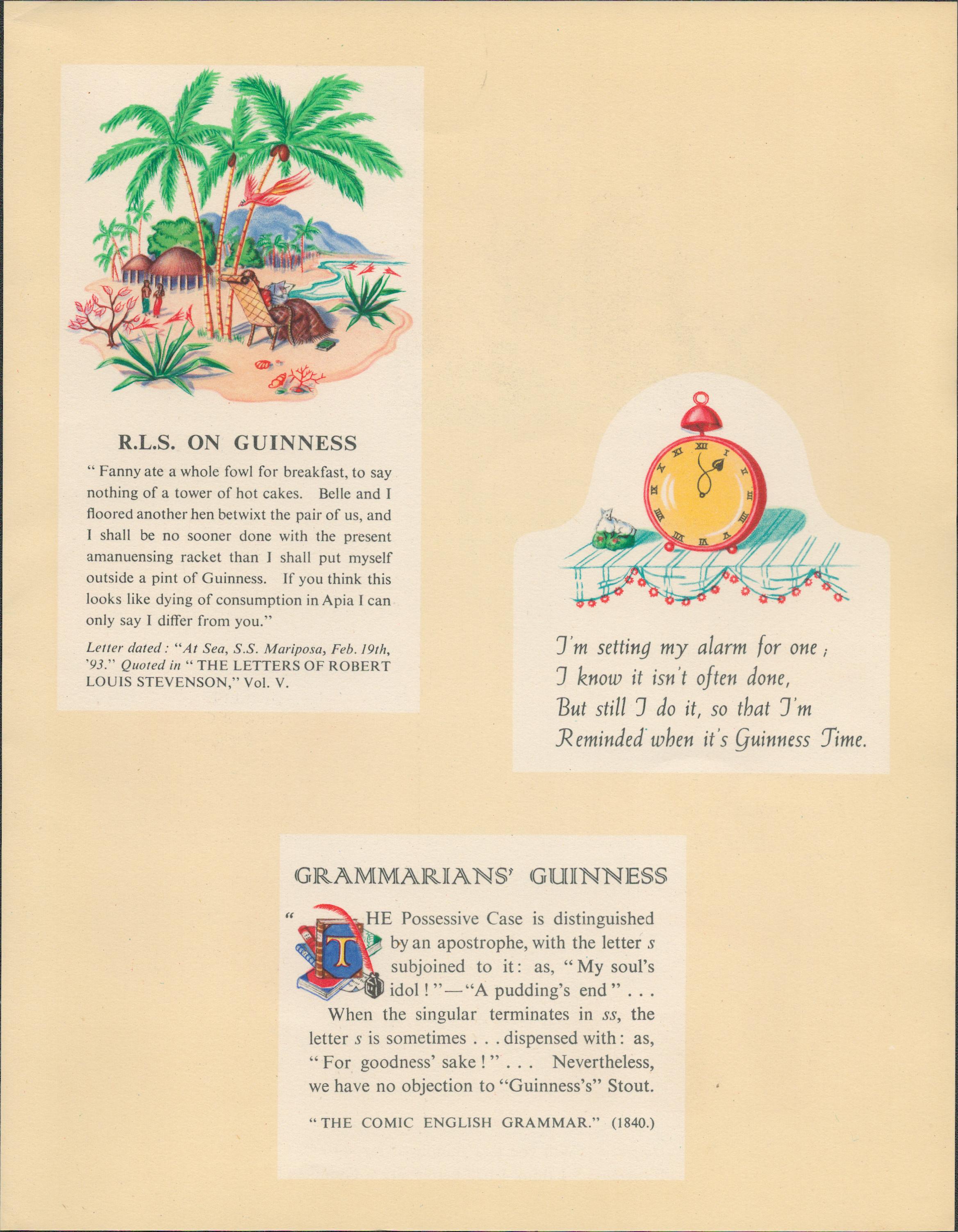 Double Sided Guinness Print 1937 "The Toucan & Guinness Time"A Genuine Double Sided Lithographed - Image 2 of 2