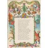 Double Sided Guinness Print 1952 "Christmas Dinner & Santa"A Genuine Double Sided Lithographed