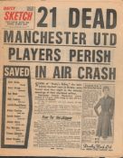 Manchester United Munich 1958 Original Daily Sketch Newspaper