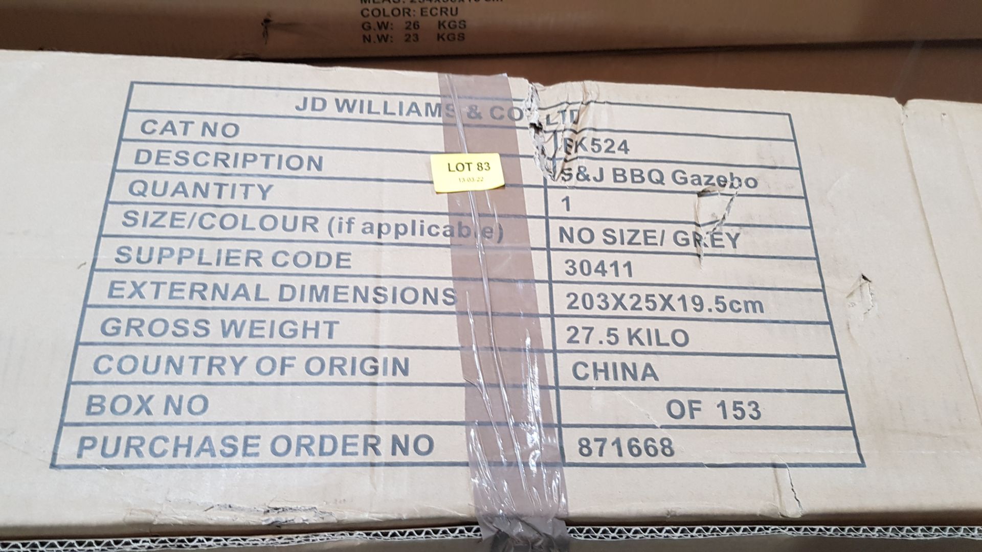 (P) RRP £169. BBQ Gazebo Grey (EK5244/01). H230 x W240 x D150cm. - Image 5 of 6