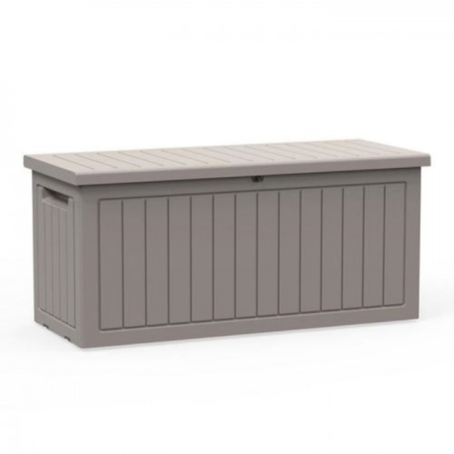 (5L) RRP £300. Royalcraft Deluxe Waterproof Storage Box With Double Gas Lift Grey. (A-SB285-GREY) .