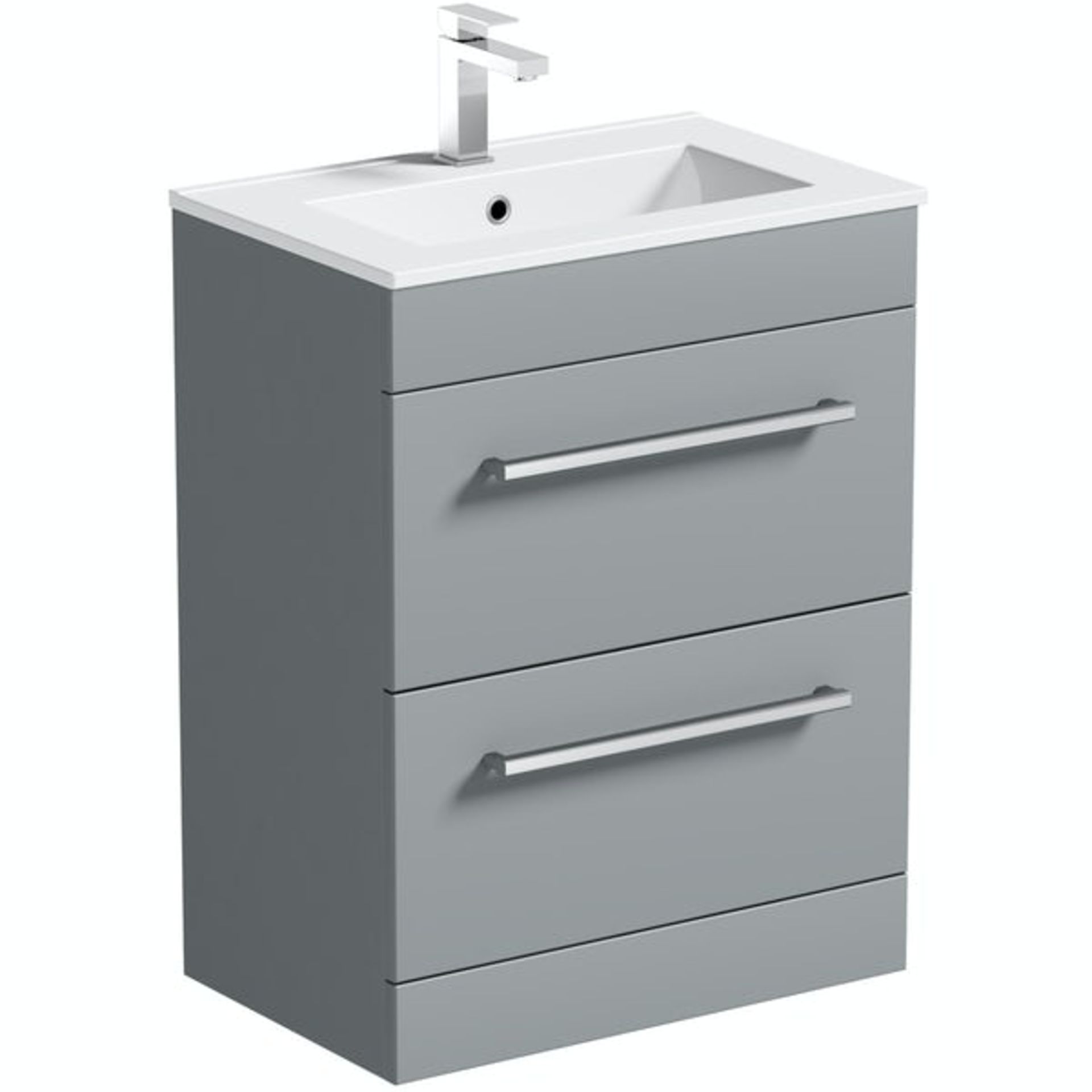 Derwent grey vanity drawer unit 600mm. Unit Only