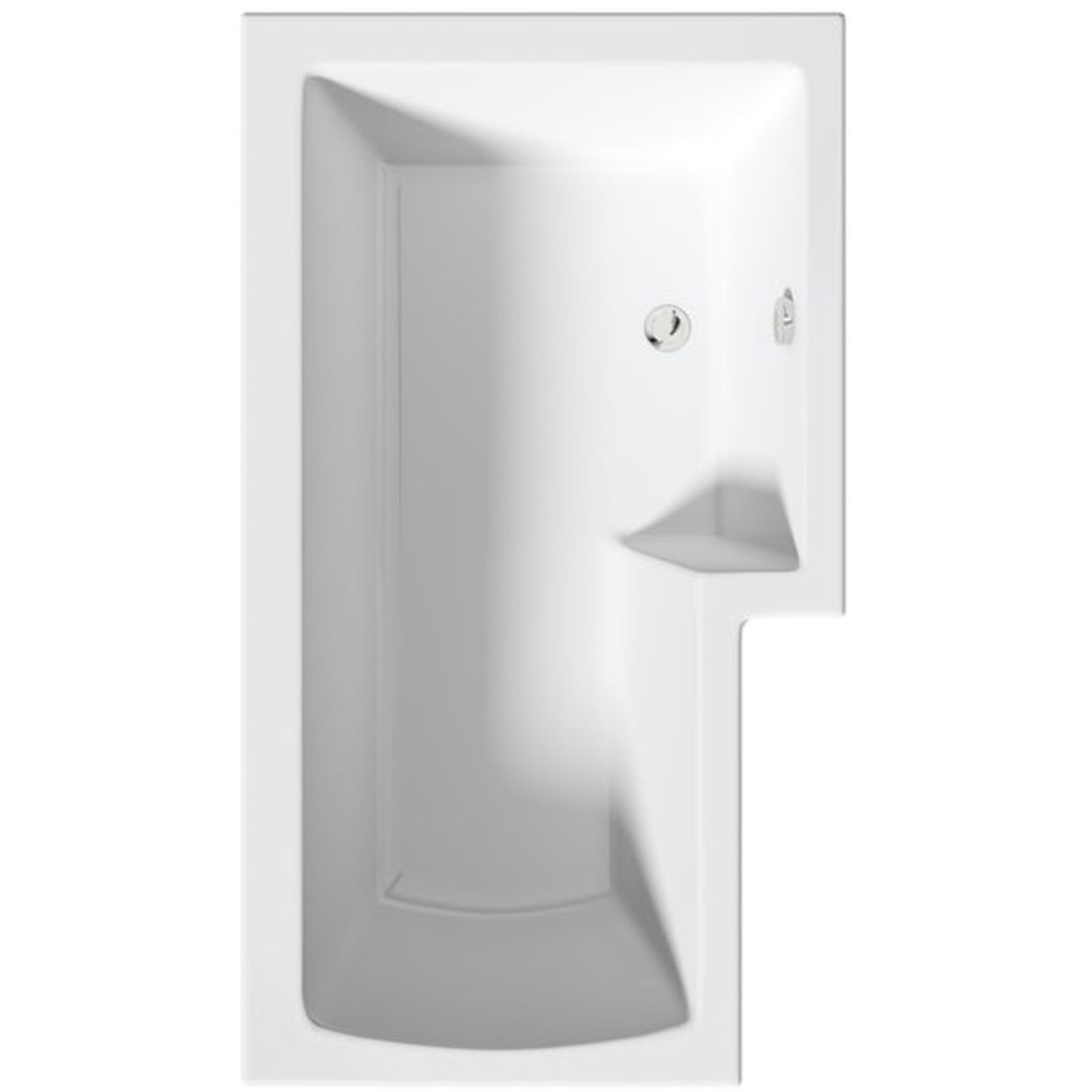 RRP £285. L Shaped Shower Bath. RH. 1700 x 850mm