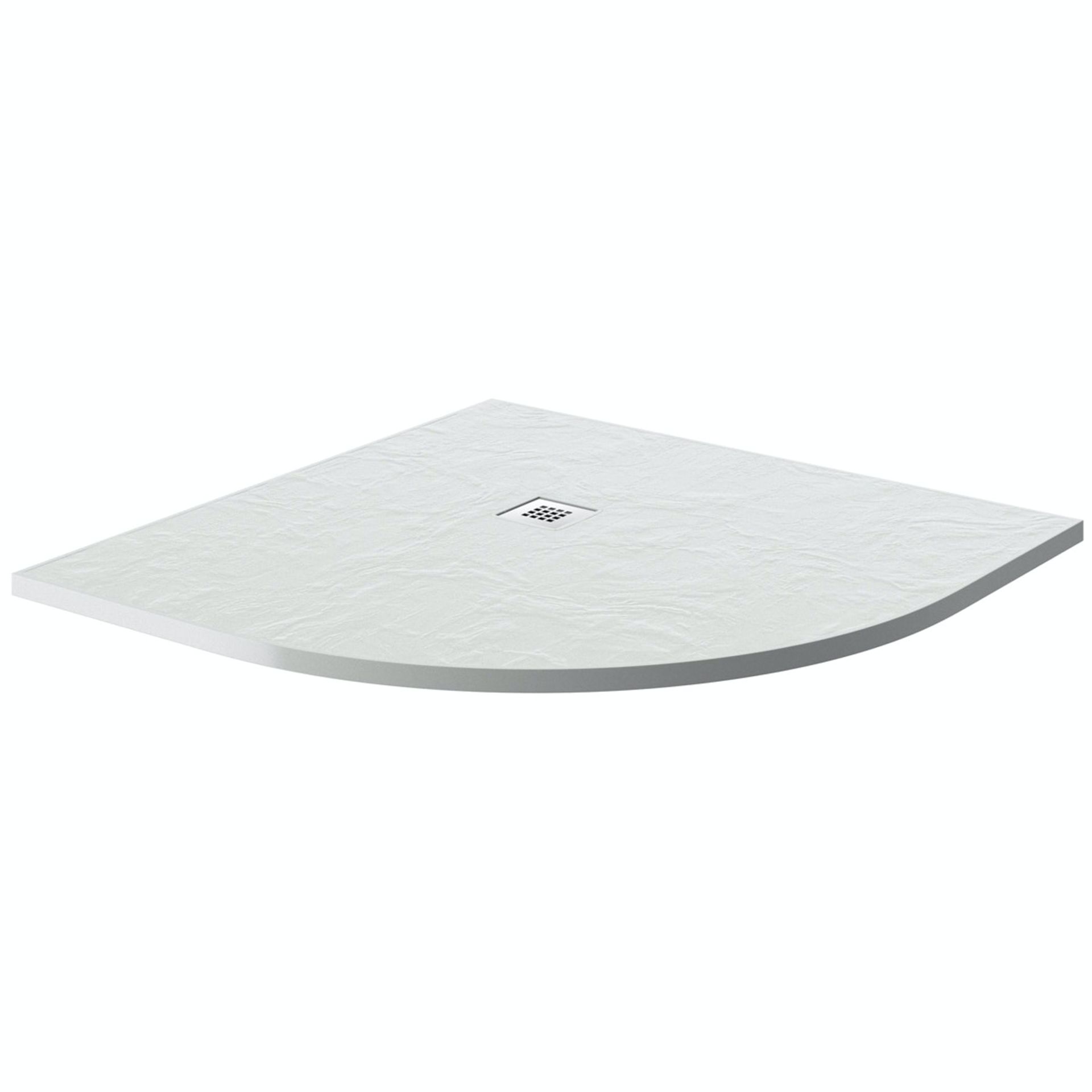 RRP £275. Quadrant slate effect shower tray 900mm-White