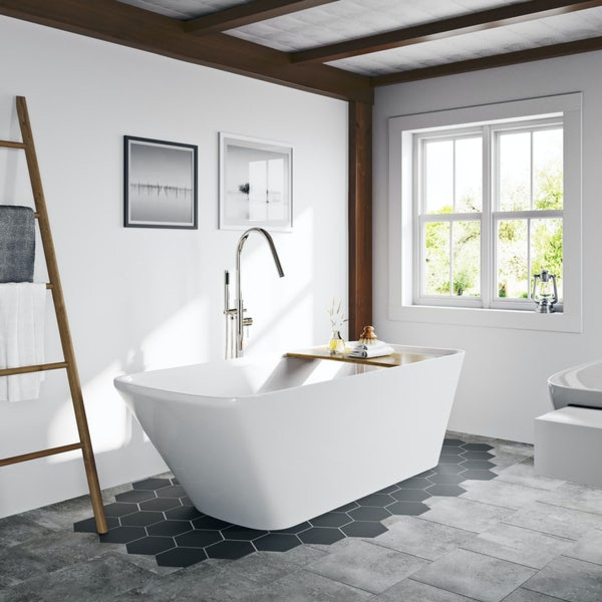 RRP £1,159. Mode Foster Designer single ended freestanding bath. 1500 x 780mm. AIF24572SG 221731.