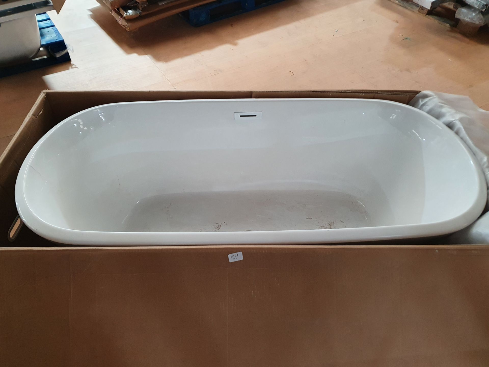 RRP £700. The Bath Company 1500 x 720mm Grey designer freestanding bath. - Image 2 of 5