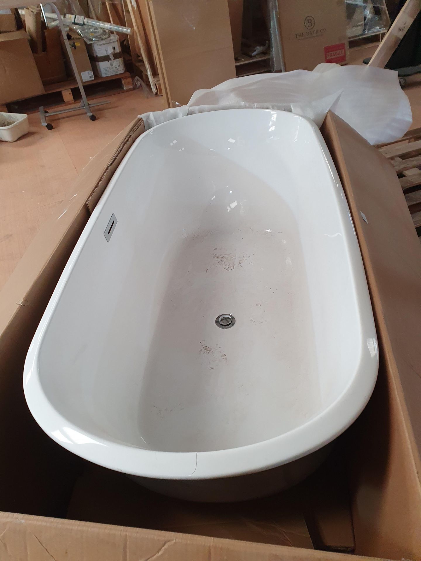 RRP £700. The Bath Company 1500 x 720mm Grey designer freestanding bath. - Image 3 of 5