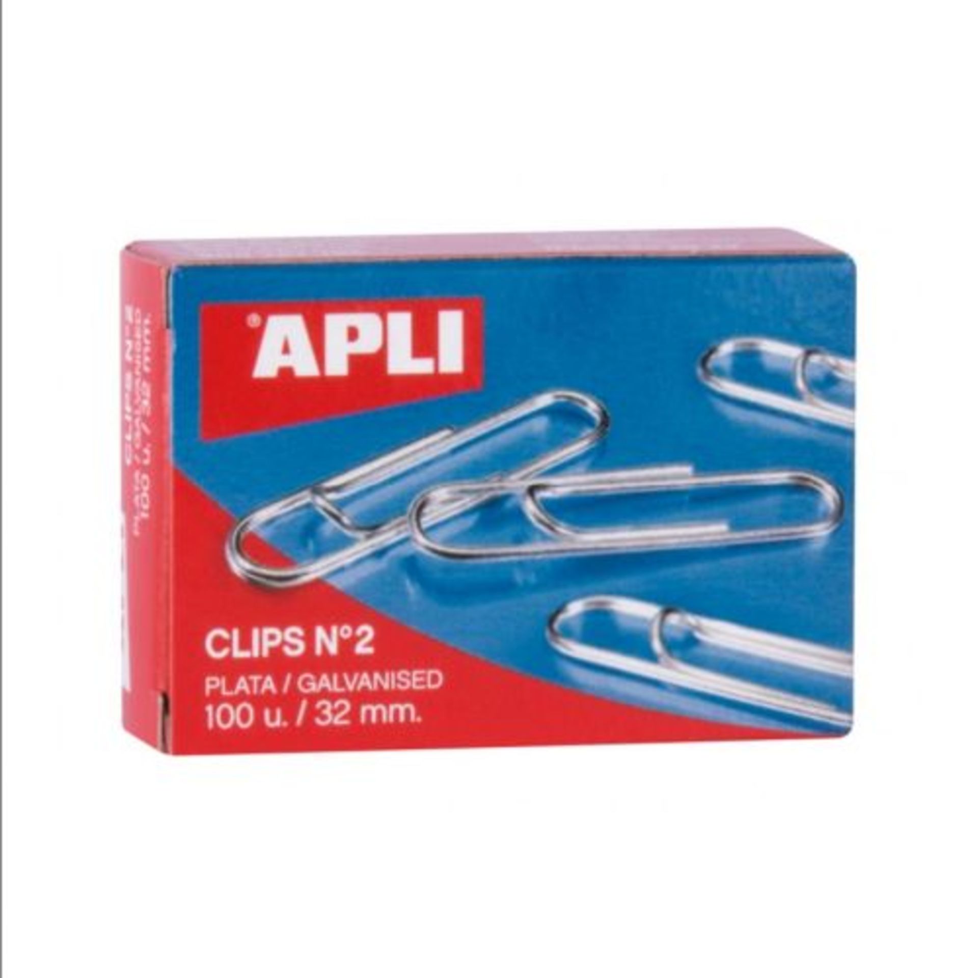 250 X Apli Paper - Box Clips Nickel-Plated N2 32mm Pack Of 100 - Image 2 of 2