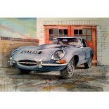 Jaguar 1960's e-Type British Iconic Vintage Car Era Metal Wall Art.