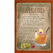 Old Fashioned Cocktail Authentic Recipe Large Metal Wall Art