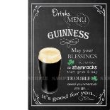 Pint of Guinness Classic Pub Drink Large Metal Wall Art.