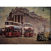 Edinburgh 1950's City Centre Vintage Tram Large Metal Wall Art