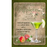 Appletini Cocktail Authentic Recipe Large Metal Wall Art