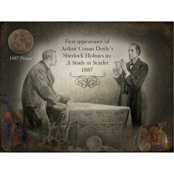 Sherlock Holmes Appears For The First Time 1887 Penny Metal Coin Art