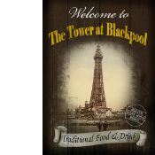 The Tower At Blackpool Traditional Style Pub Sign Large Metal Wall Art.
