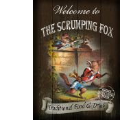 The Scrumping Fox Traditional Style Pub Sign Large Metal Wall Art.