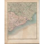 Kent & Sussex Coast John Cary's Antique 1794 Map.